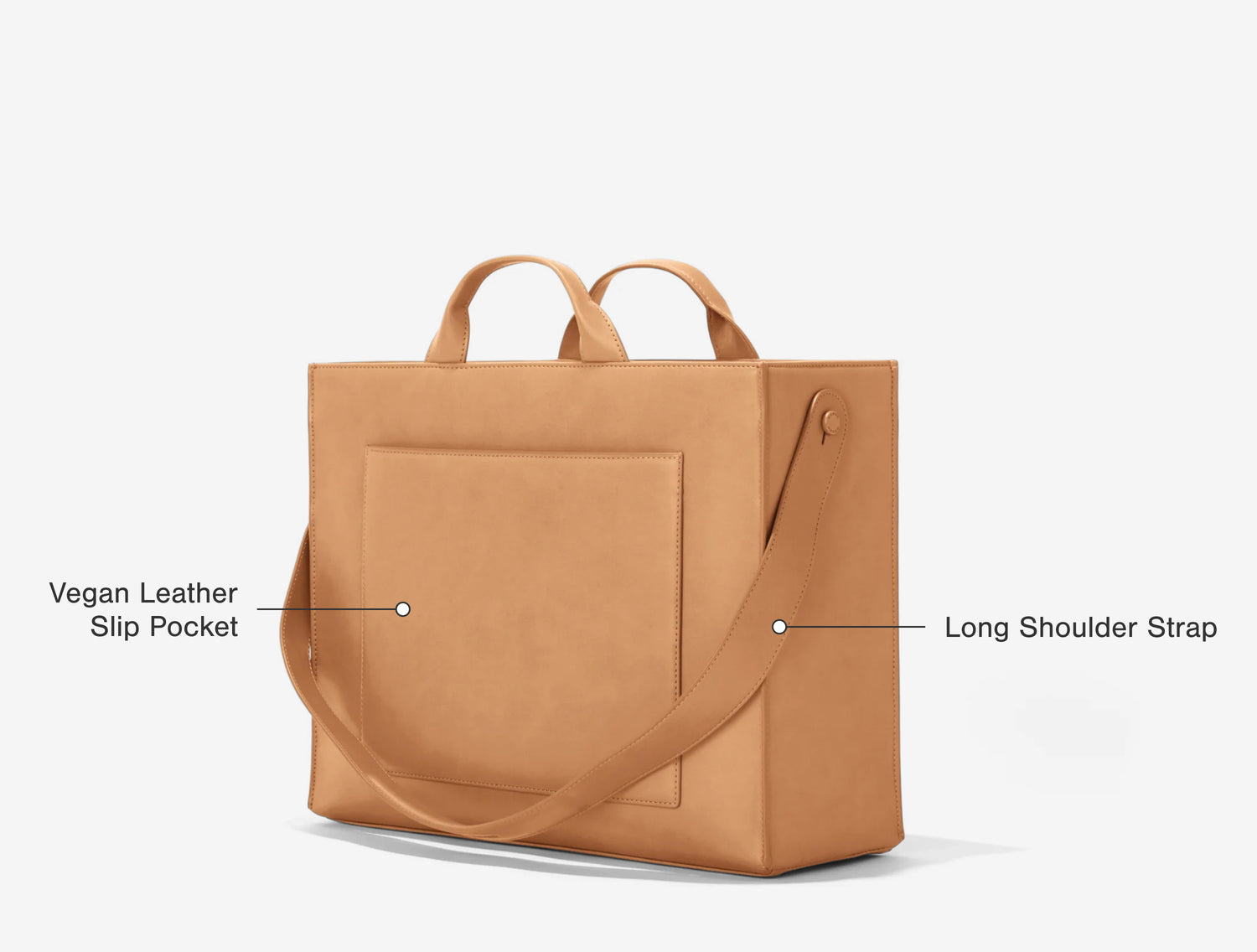 Daily Tote Bag: Vegan Leather Tote | Black or Brown Work