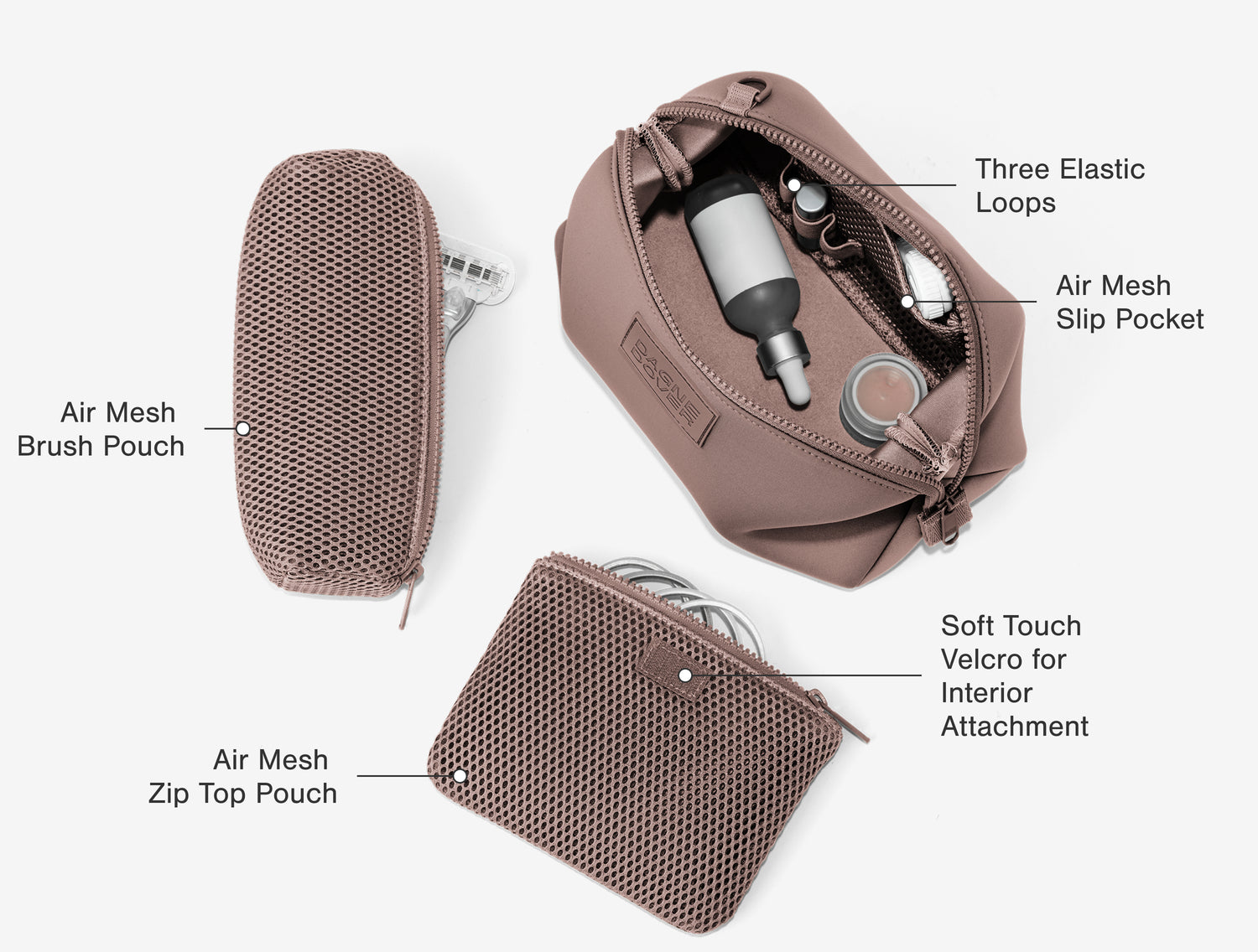Dagne Dover Indi Large Diaper Backpack + Large Hunter Toiletry Bag in Dune Color Dagne Dover Indi Diaper Bag Backpack - Camel, Large  main image 3