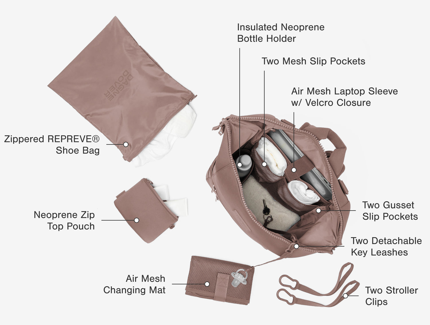 Indi Diaper Backpack in Onyx, Small