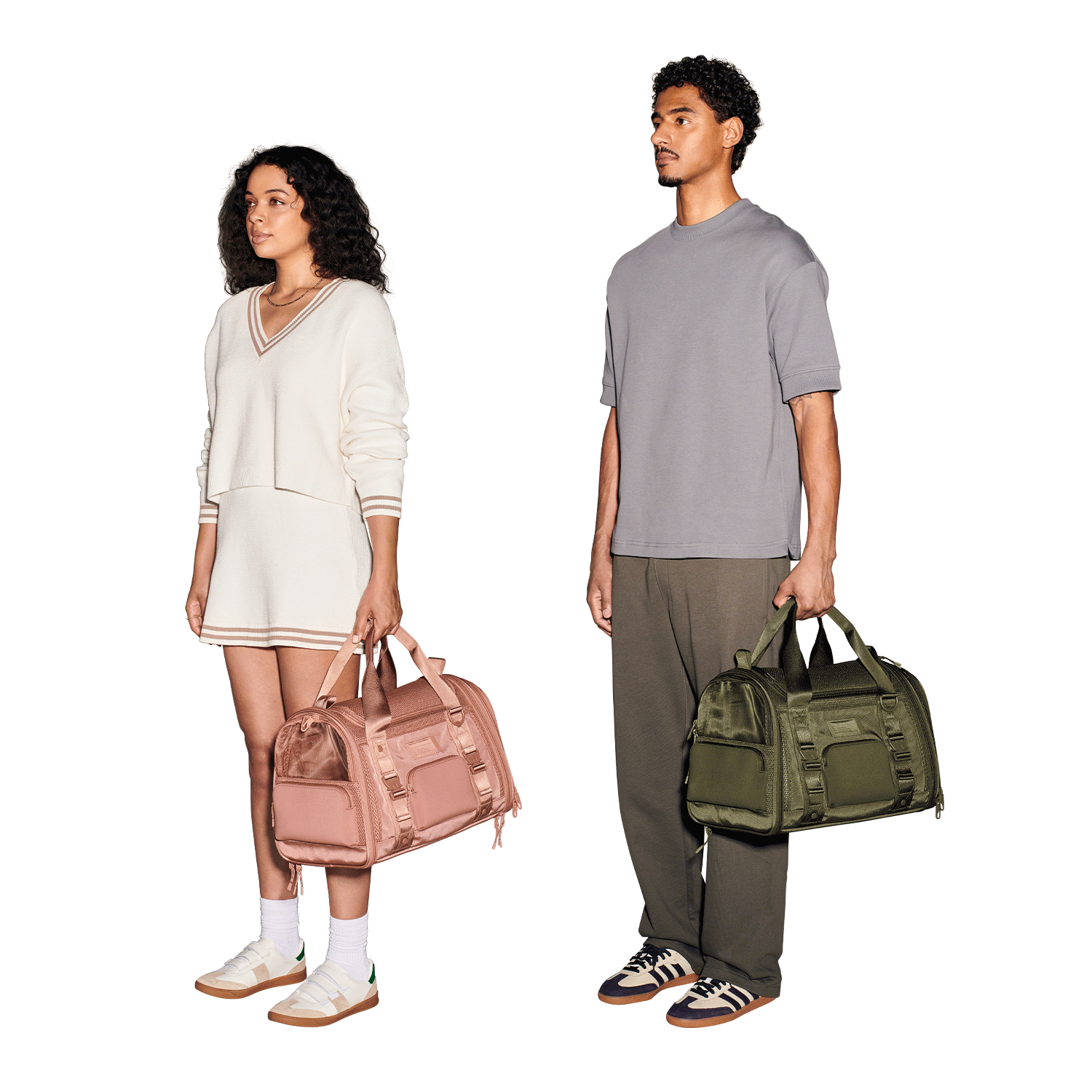 <span class='ways-to-wear'>Ways to Wear</span>Model Left: Marisa is 5'9” + Size S, Model Right: Khial is 6'2” + Size L