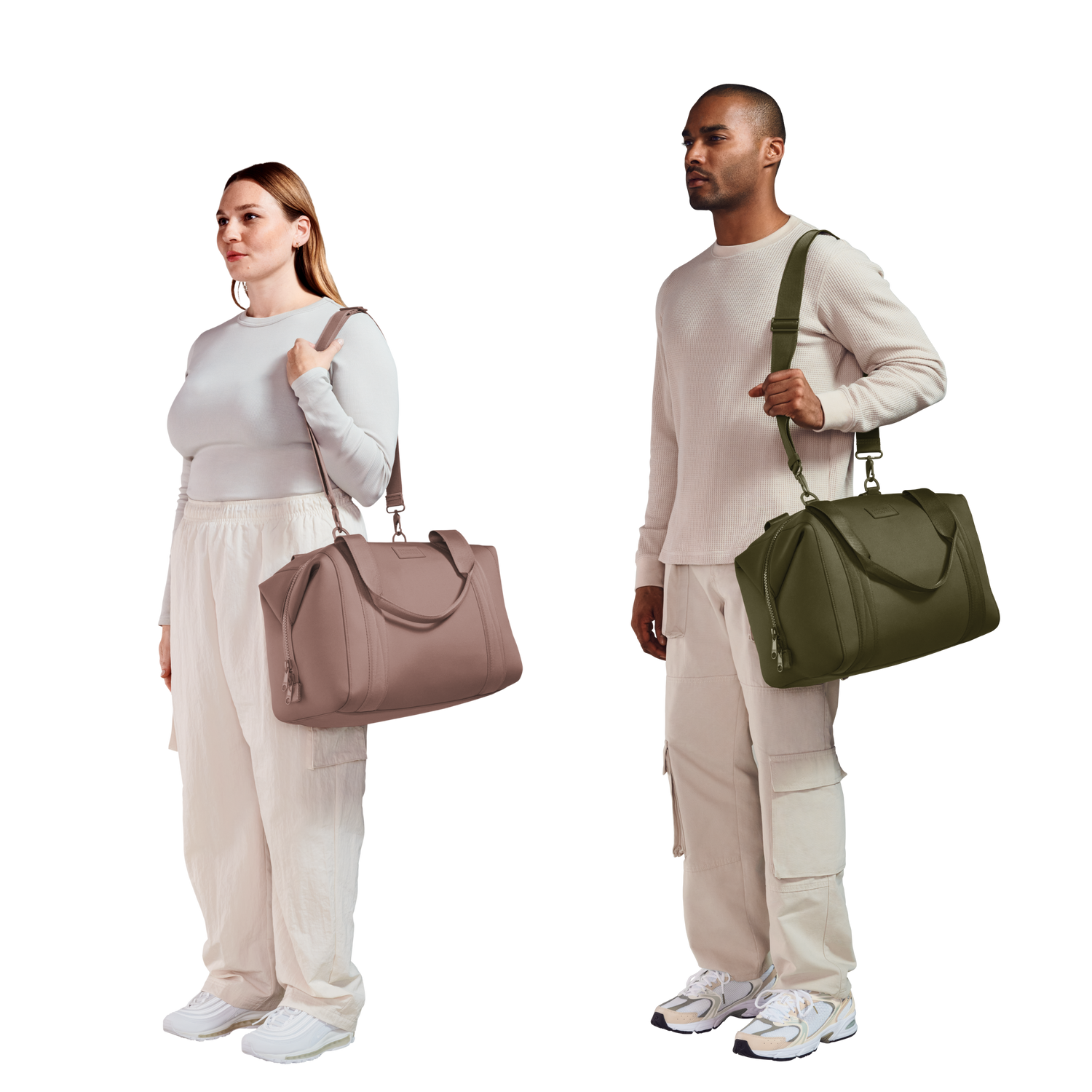 <span class='ways-to-wear'>Ways to Wear</span>Model Left: Stella is 5'7”, Model Right: Jenry is 6'0”
