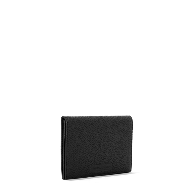 Dagne Dover Accordion Travel Wallet in black seen from an angle.