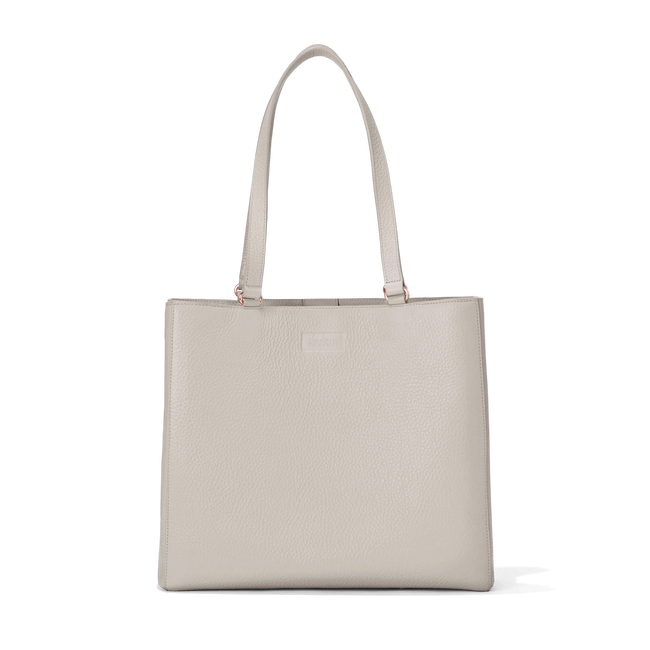 Valentino Rockstud Medium Double Handle Leather Tote Bag - Light Ivory