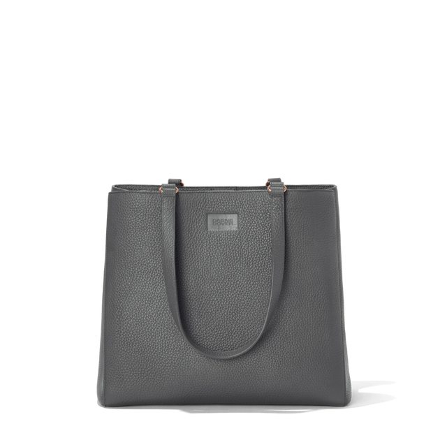 Dagne Dover large Allyn Tote in medium grey seen from the front.