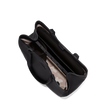 Dagne Dover medium Allyn Tote in black seen from above, revealing the interior slip pockets and laptop sleeve.