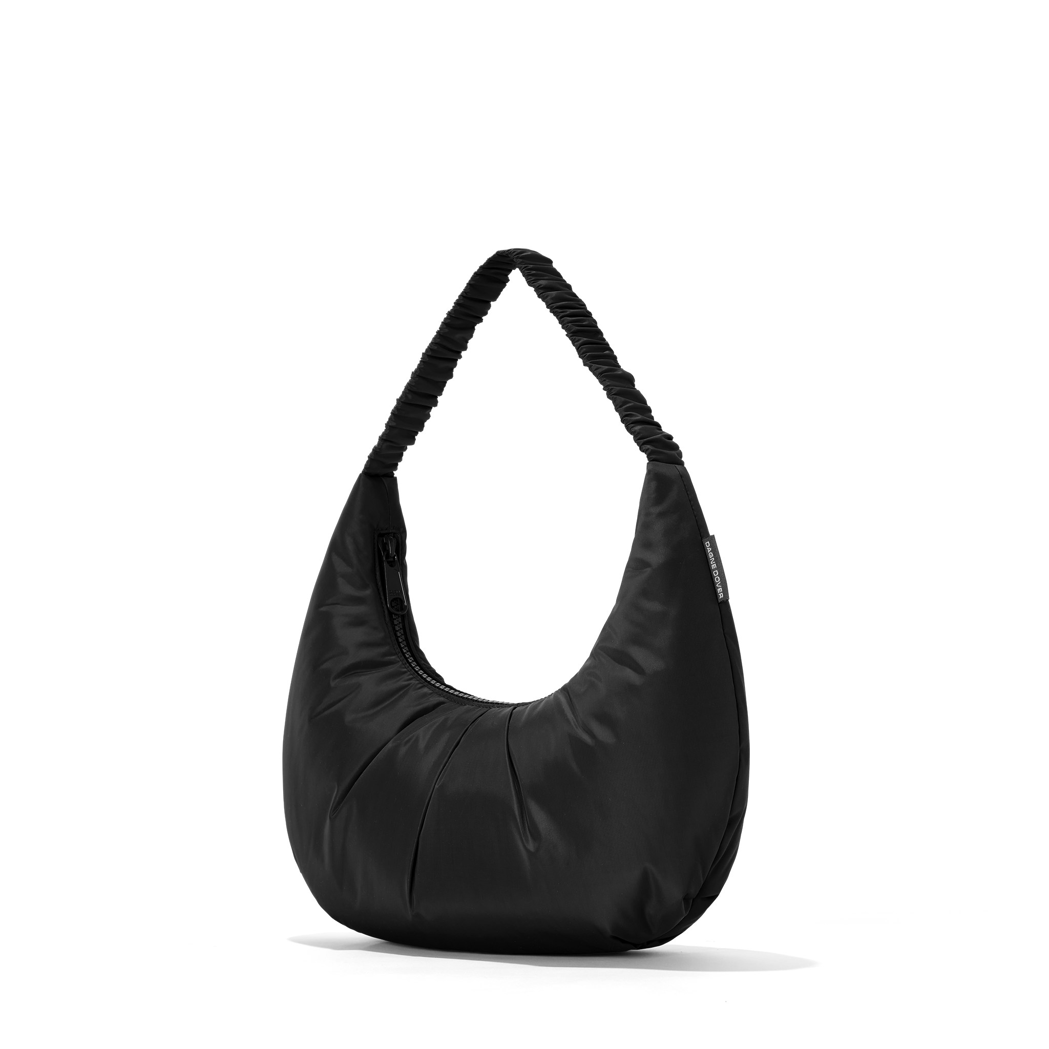 Dagne Dover Rider Shoulder Bag in black seen from an angle.