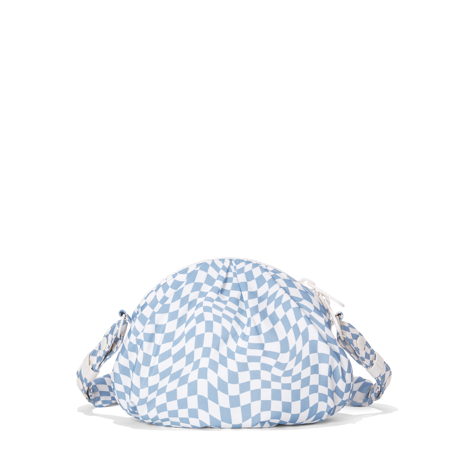 Light Blue & White Checked Gingham Plastic Grocery Shopping 