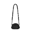 Dagne Dover Rubi Crossbody in black with the 16.5 - 28 inch removable crossbody strap lifted.
