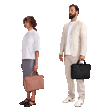 Model Left: Alyssa is 5’8”,  Model Right: Phil is 6’3”