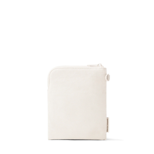 Dagne Dover organic cotton Skye Essentials Pouch in white seen from the back.