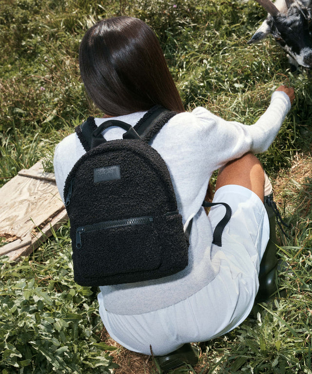 Dakota Backpack in Onyx Shearling , Small