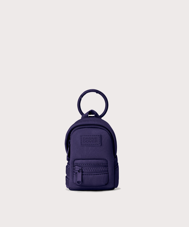 Dakota keychain in a a jewel-toned, deep blue with strong purple undertones.
