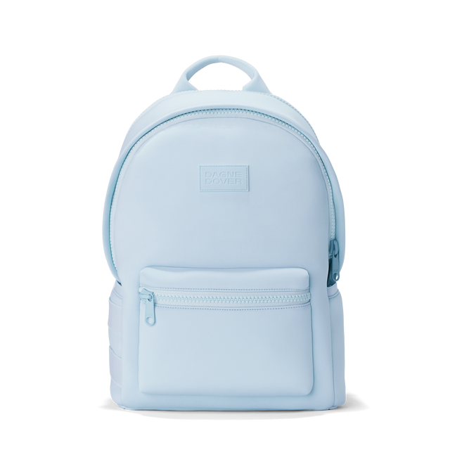 Dagne Dover large Dakota Neoprene Backpack in An airy, lighter sky blue.