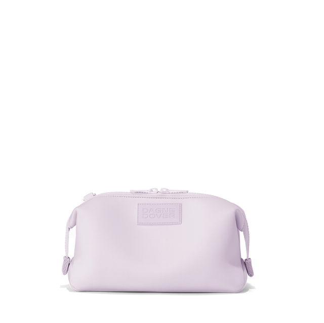 Dagne Dover Large Hunter Toiletry Bag in a soft purple with grey undertones.
