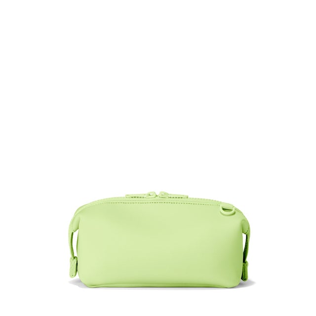 Dagne Dover Small Hunter Toiletry Bag in matcha green seen from the back.
