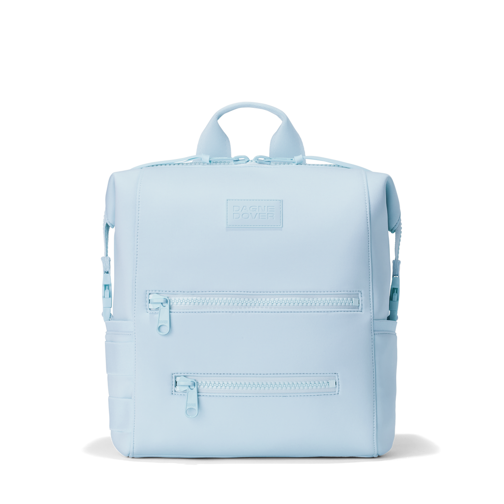 Dagne Dover medium Indi Diaper Backpack in an airy, lighter sky blue.
