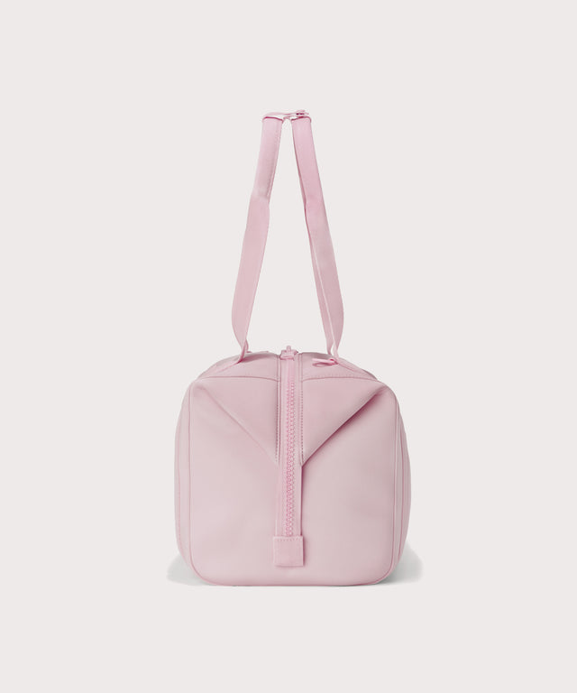  Medium Landon Carryall in a cool, powdery pink with soft grey undertones, side view

