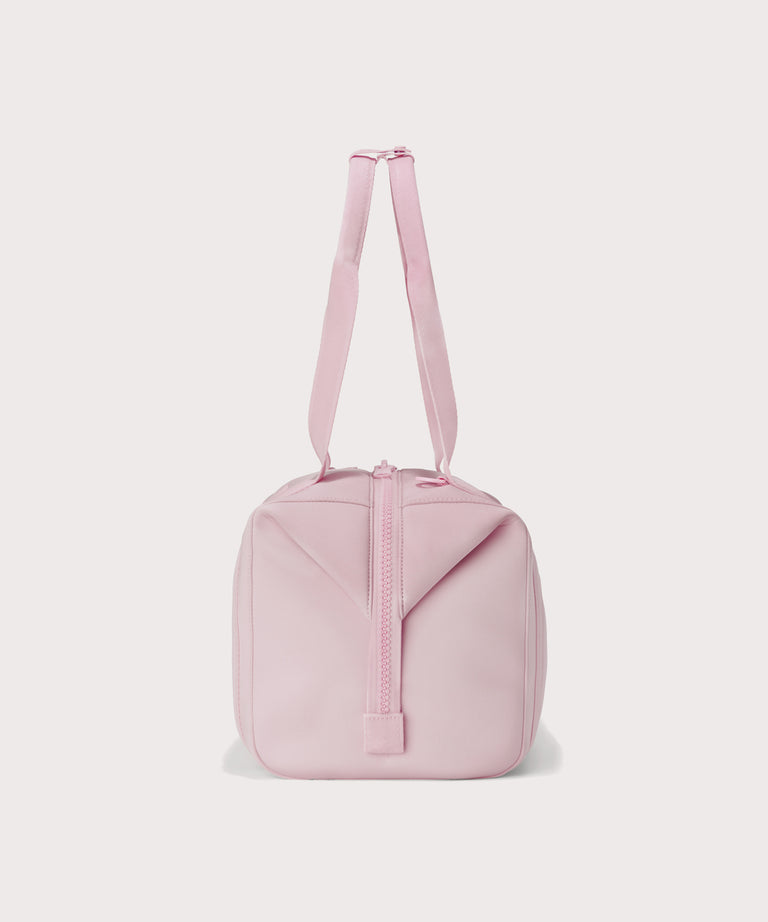  Medium Landon Carryall in a cool, powdery pink with soft grey undertones, side view
