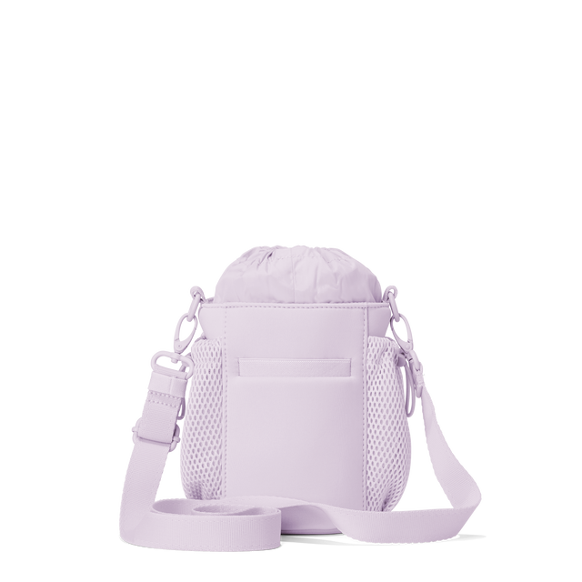 Dagne Dover Sloan Water Bottle Sling in a soft purple with grey undertones seen from the back.
