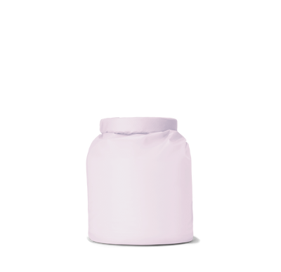 Dagne Dover Rae Roll-Top Dry Bag in a soft purple with grey undertones seen from the back.