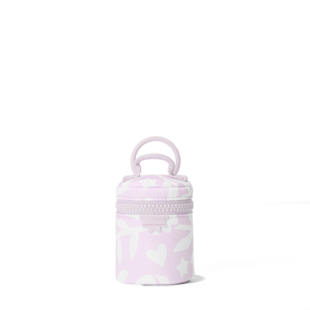 Dagne Dover mila Keychain in a custom washed lilac and cream floral print.
