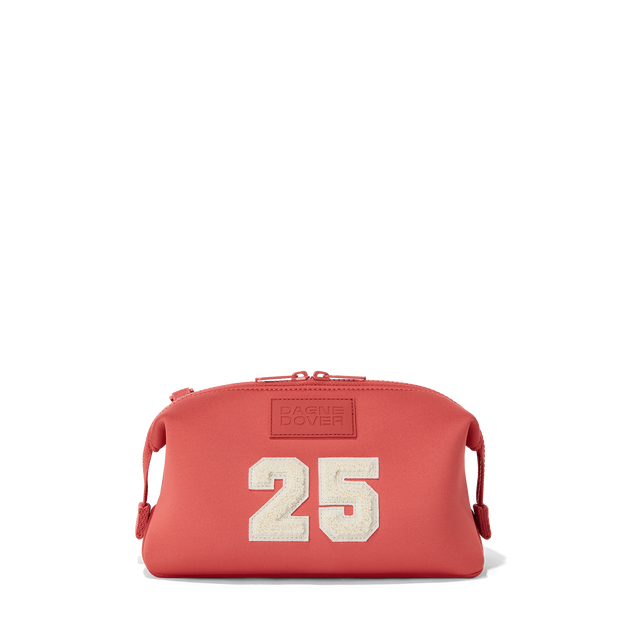 Dagne Dover large Hunter Toiletry Bag in a poppy, vintage wash red.