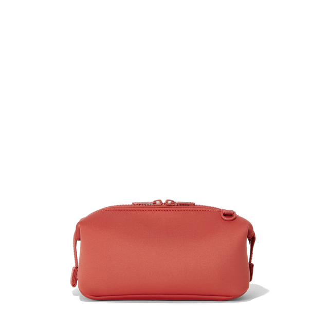 Dagne Dover small Hunter Toiletry Bag in a rich, classic forest green seen from the back.