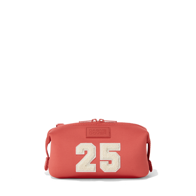 Dagne Dover small Hunter Toiletry Bag in a poppy, vintage wash red.