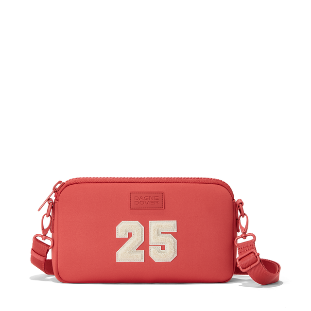 Dagne Dover Nora Shoulder Bag in a poppy, vintage wash red.