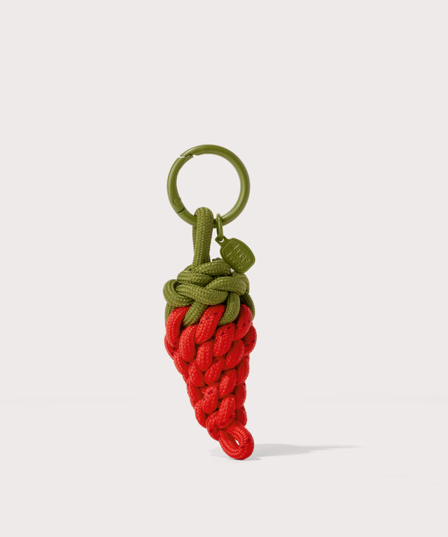 Dagne Dover Picante Keychain in a fiery, saturated red leaning toward orange.