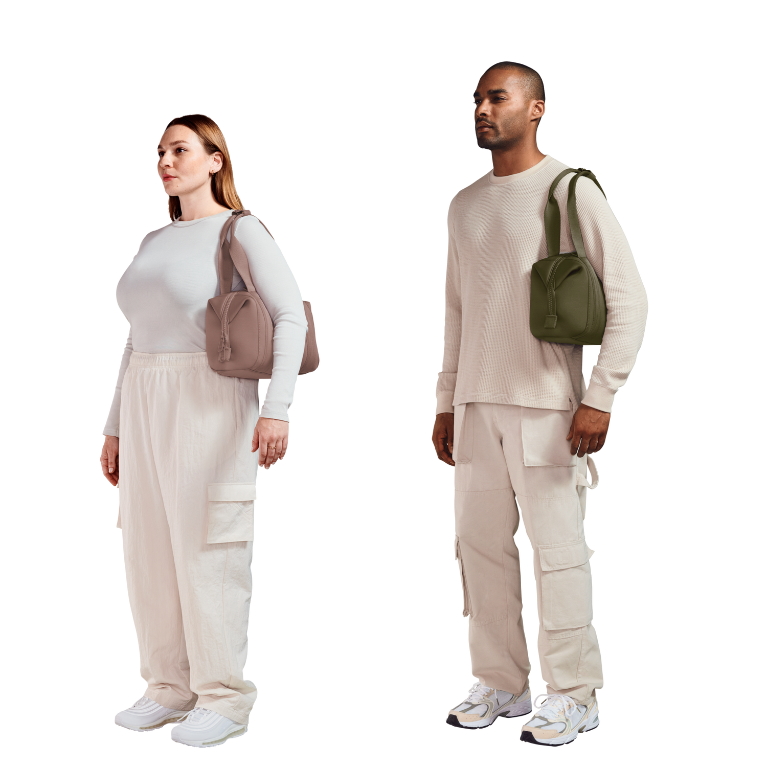 <span class='ways-to-wear'>Ways to Wear</span>Model Left: Stella is 5'7”, Model Right: Jenry is 6'0”