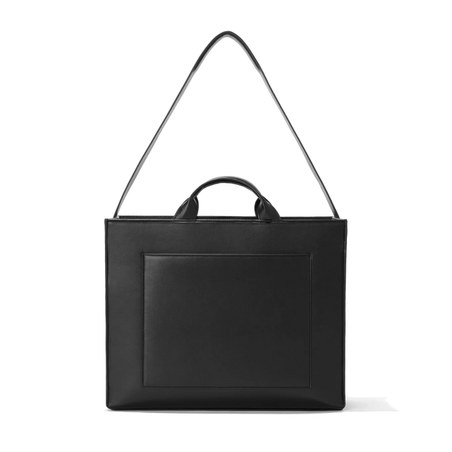 Medium Metro Box Tote Bag in Black Leather