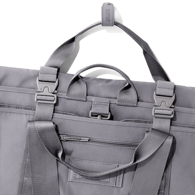 Detail shot of Capri garment bag in ash