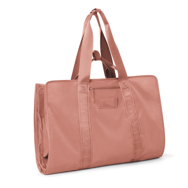 3/4 front view of Capri garment bag in warm dust 