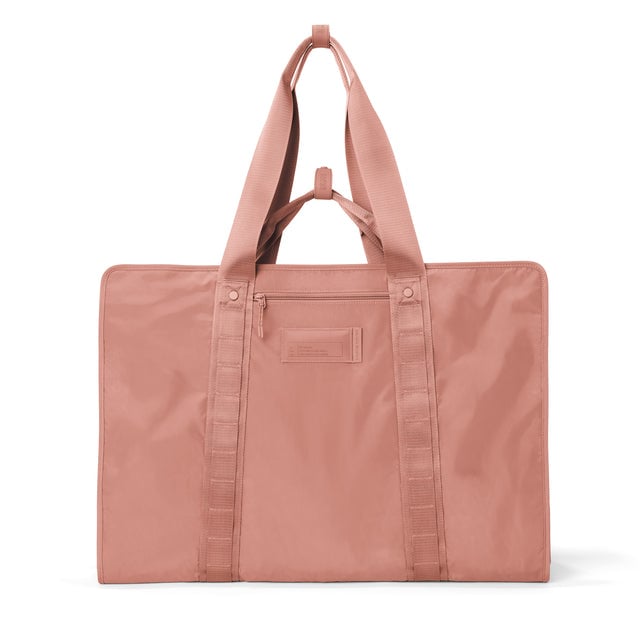 Front view of Capri garment bag in warm dust