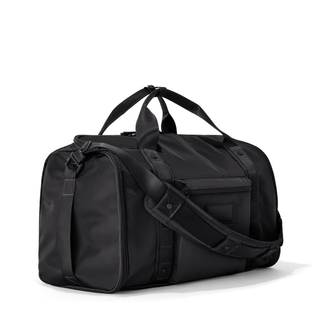 3/4 front view of Monaco garment duffle in onyx