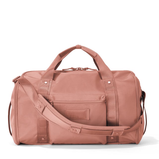 Front view of Monaco garment duffle in warm dust