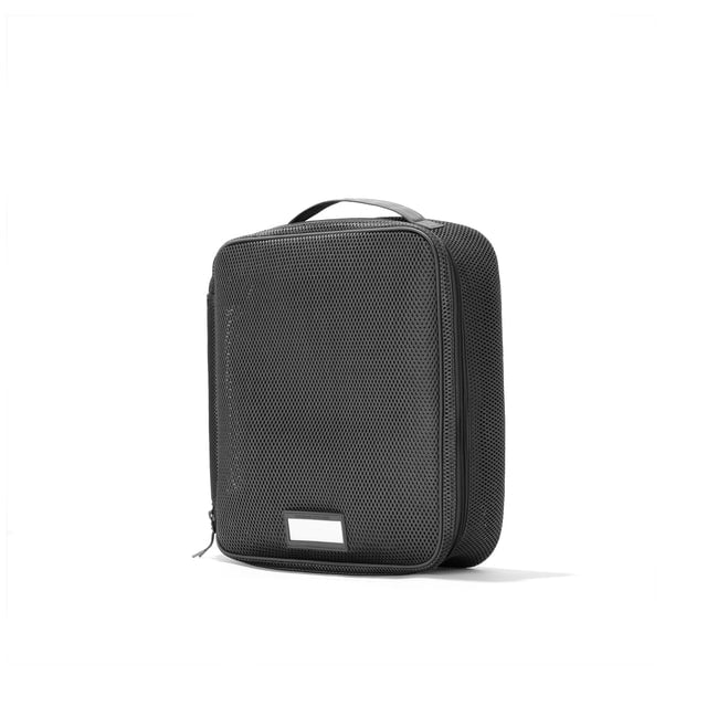 3/4 view of Large Roma packing cube in carbon black