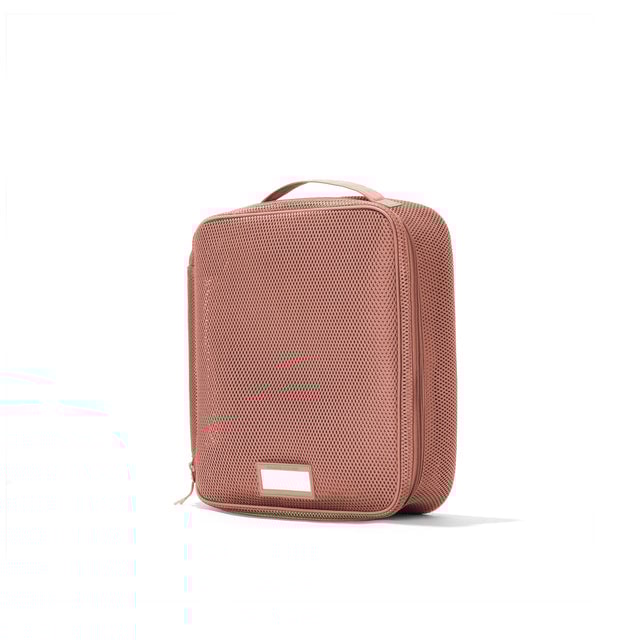 3/4 view of  Large Roma packing cube in warm dust