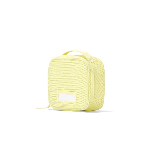 3/4 view of  Small Roma packing cube in citrine yellow