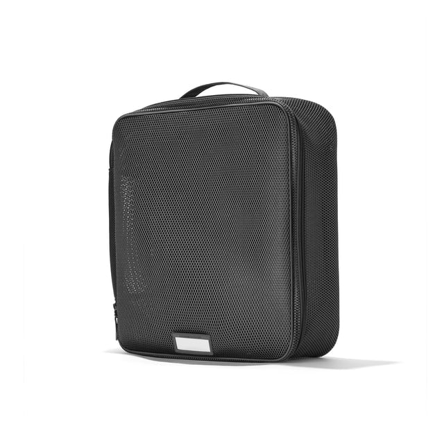 3/4 view of Extra Large Roma packing cube in carbon grey