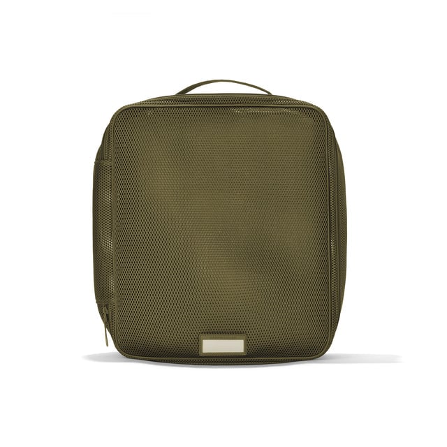 Front view of Extra Large Roma packing cube in dark moss