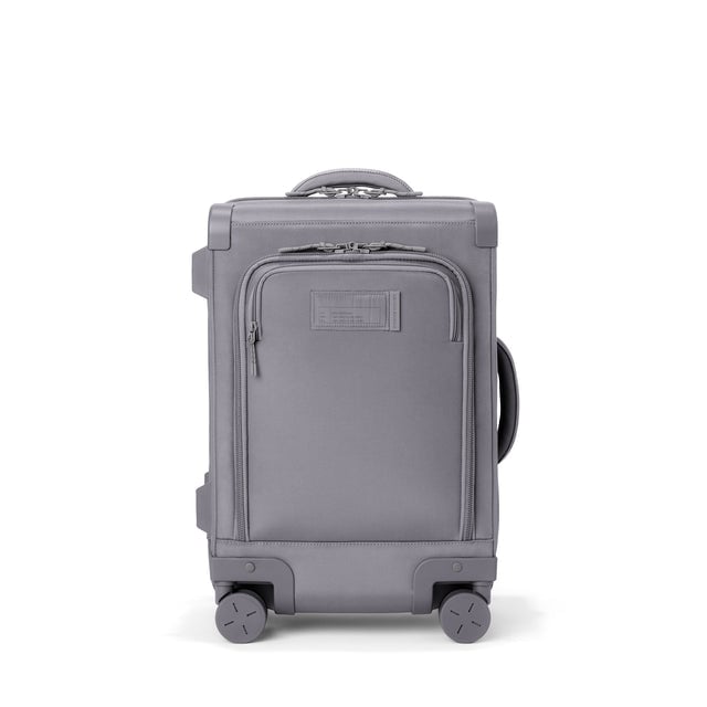 Front view of Seattle carry-on rolling luggage 20.5” in ash