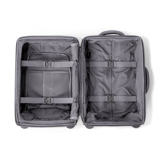 Top down of Seattle carry-on rolling luggage 20.5” in ash 