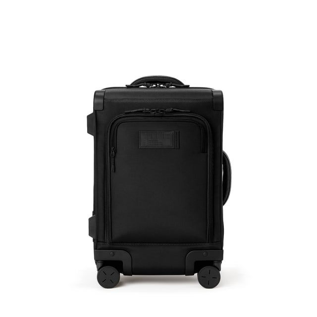 Front view of Seattle carry-on rolling luggage 20.5” in onyx