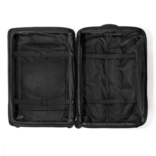 Top down of Sydney checked rolling luggage 28.5” in onyx 