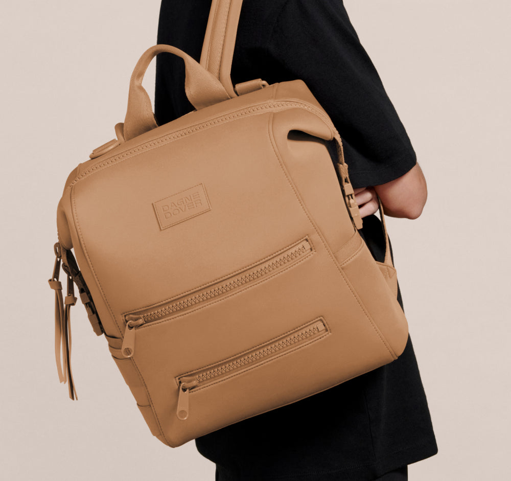 Dagne Dover Small Dakota Neoprene Backpack In Camel