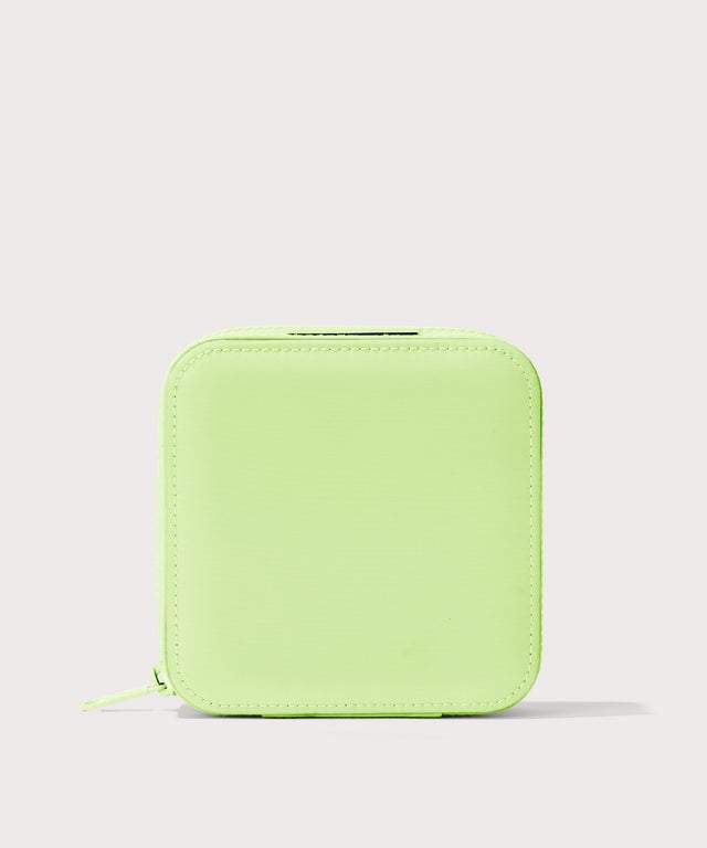 Dagne Dover Large Frankie Jewelry Case in matcha green.
