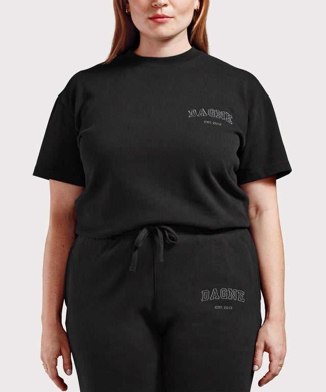 Varsity Logo T-shirt in Onyx, Medium