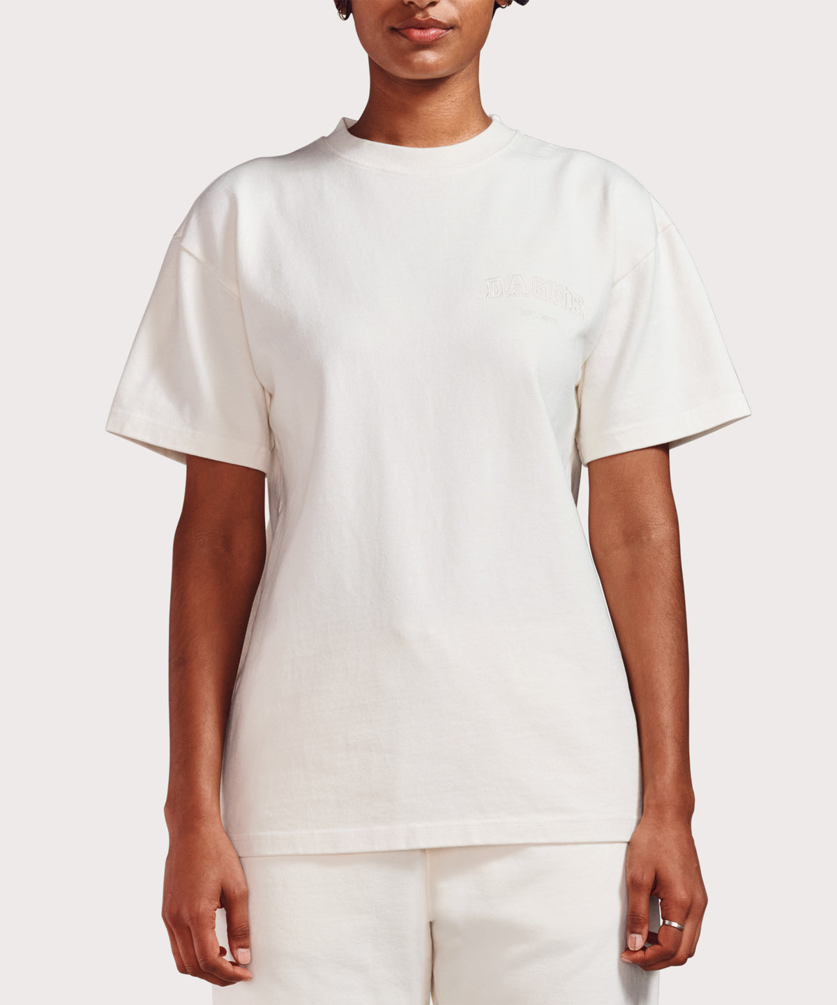 Varsity Logo T-shirt in Moonbeam, Medium